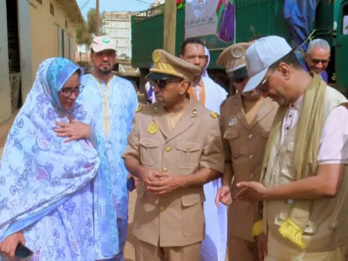 والي لبراكنه يؤدي زيارة تفقد واطلاع لمخازن مفوضية الأمن الغذائي بمدينة ألاك