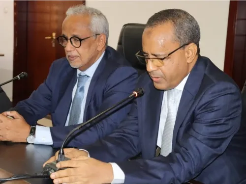 تسليم المهام بوزارة الشؤون الاقتصادية والتنمية بين الدكتور عبد الله ولد سليمان ولد الشيخ سيديا والسيد محمدو ولد لمحيميد